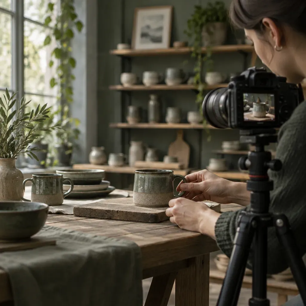 Brand photography shoot in an artisan shop